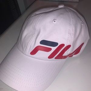 NWT White fila baseball hat